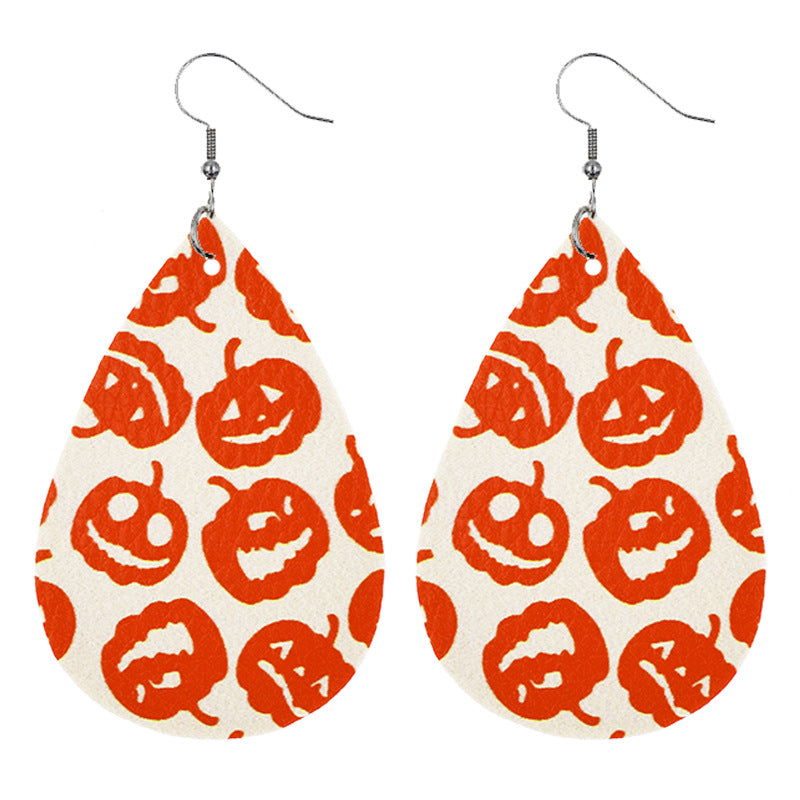 Wholesale Bat Elf Water Drop  Leather Earrings